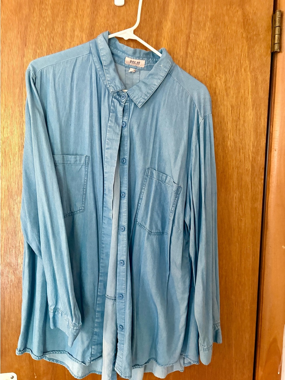 Women’s Light Blue Button-Up Shirt